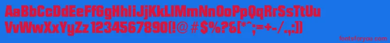 DiamanteserialHeavyRegular Font – Red Fonts on Blue Background