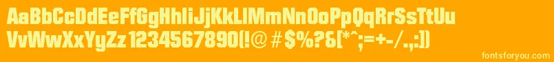 DiamanteserialHeavyRegular Font – Yellow Fonts on Orange Background