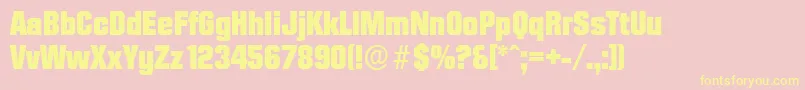 DiamanteserialHeavyRegular Font – Yellow Fonts on Pink Background