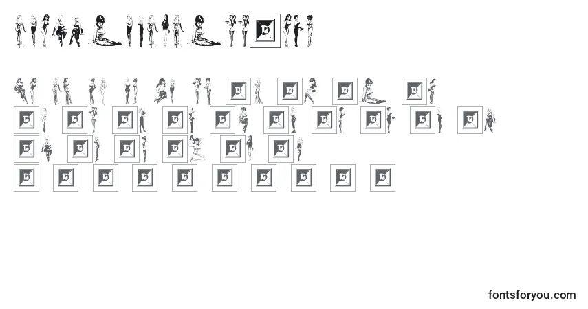 Schriftart BeautiesByBillWard – Alphabet, Zahlen, spezielle Symbole