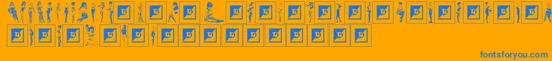 BeautiesByBillWard Font – Blue Fonts on Orange Background