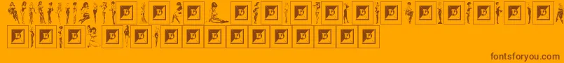 Saiba mais sobre a fonte BeautiesByBillWard Fonte BeautiesByBillWard – fontes marrons em um fundo laranja