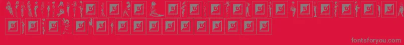 BeautiesByBillWard Font – Gray Fonts on Red Background