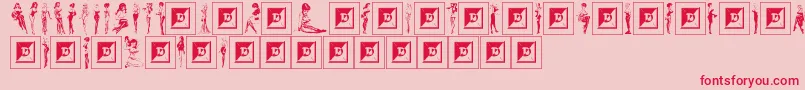 BeautiesByBillWard Font – Red Fonts on Pink Background