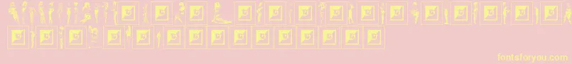 BeautiesByBillWard Font – Yellow Fonts on Pink Background