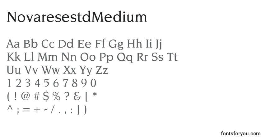 Czcionka NovaresestdMedium – alfabet, cyfry, specjalne znaki