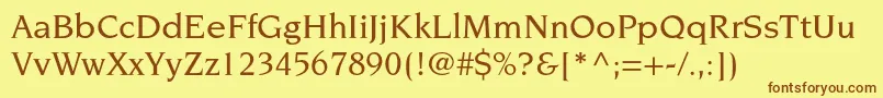 NovaresestdMedium Font – Brown Fonts on Yellow Background
