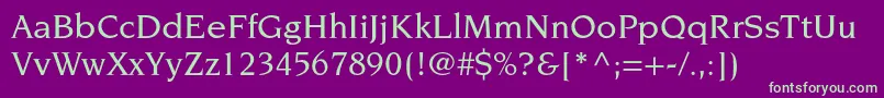 フォントNovaresestdMedium – 紫の背景に緑のフォント