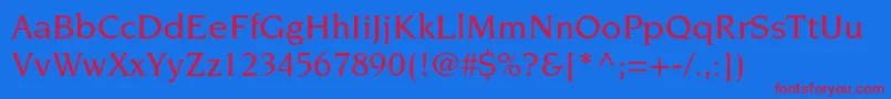 NovaresestdMedium Font – Red Fonts on Blue Background