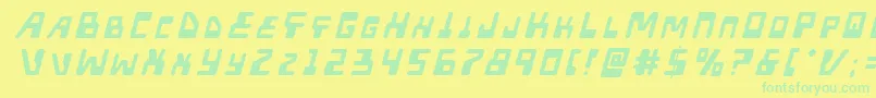 Xpedtitleital-Schriftart – Grüne Schriften auf gelbem Hintergrund