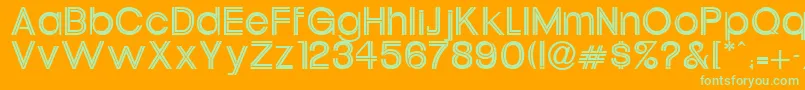 UptightNeonitcNormal-Schriftart – Grüne Schriften auf orangefarbenem Hintergrund