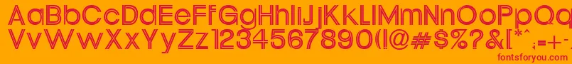 UptightNeonitcNormal Font – Red Fonts on Orange Background