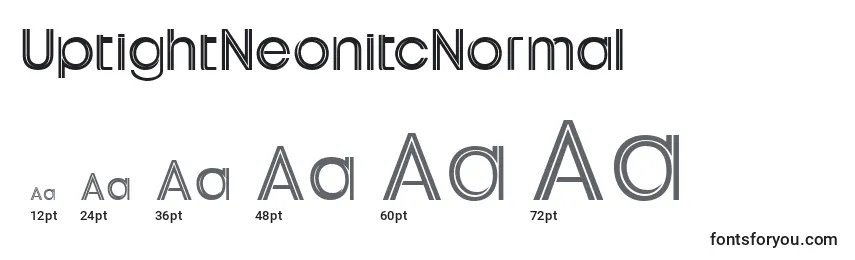 UptightNeonitcNormal Font Sizes