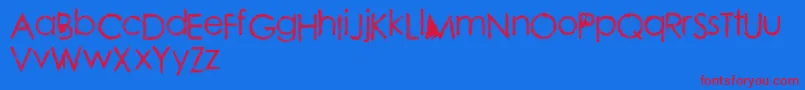 Conteng-Schriftart – Rote Schriften auf blauem Hintergrund