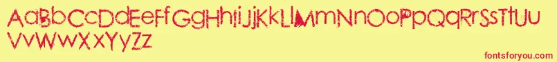 Conteng Font – Red Fonts on Yellow Background