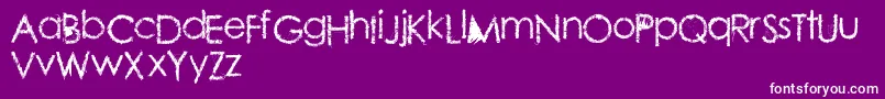 Conteng-fontti – valkoiset fontit violetilla taustalla