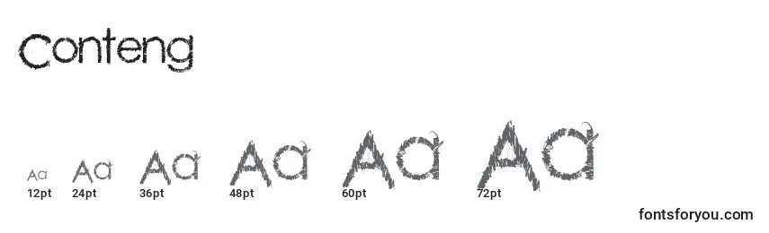 Größen der Schriftart Conteng