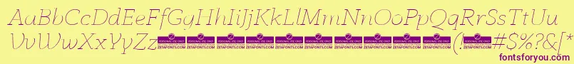 AnaphoraThinItalicTrial Font – Purple Fonts on Yellow Background