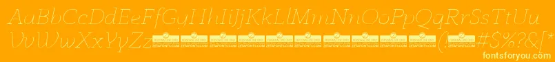 AnaphoraThinItalicTrial Font – Yellow Fonts on Orange Background