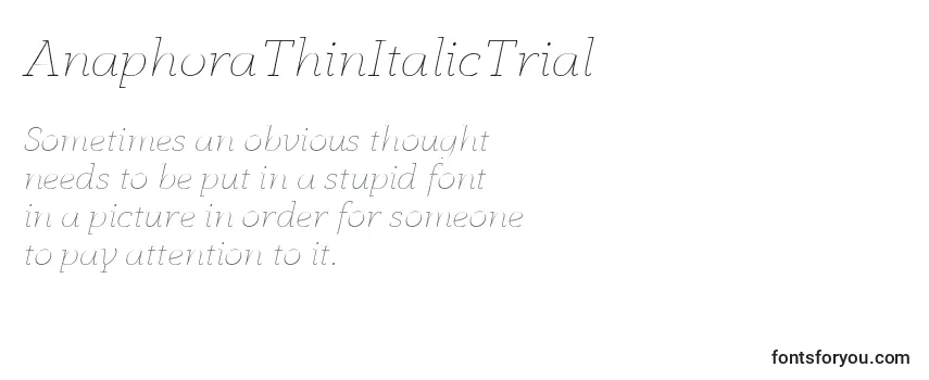 AnaphoraThinItalicTrial Font