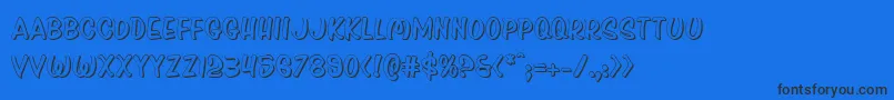 Pressdarlingshad Font – Black Fonts on Blue Background