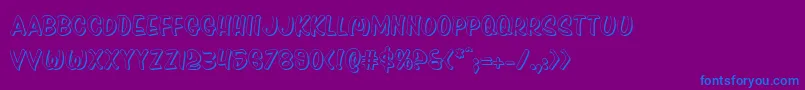 Pressdarlingshad Font – Blue Fonts on Purple Background