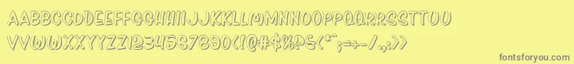 Pressdarlingshad Font – Gray Fonts on Yellow Background