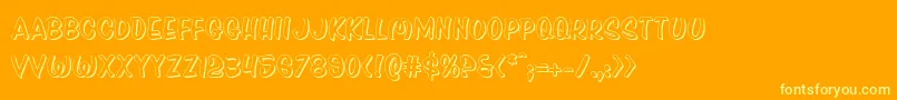 Pressdarlingshad Font – Yellow Fonts on Orange Background