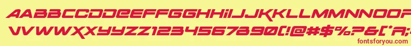 Spacerangerexpandital Font – Red Fonts on Yellow Background