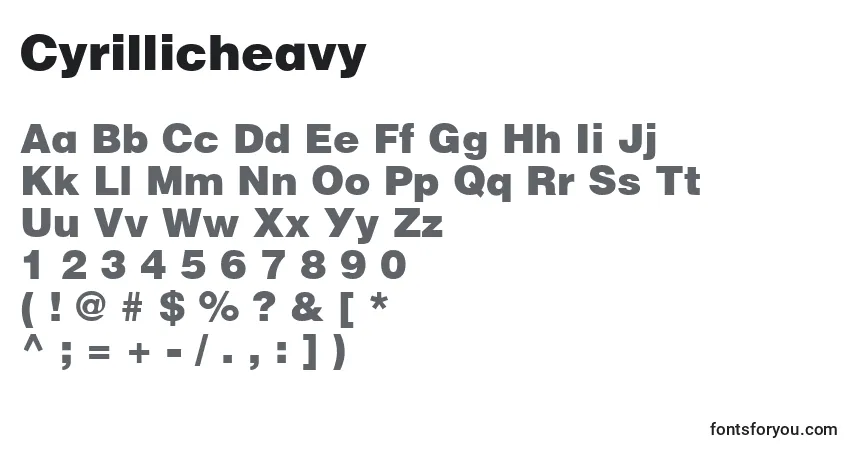 Шрифт Cyrillicheavy – алфавит, цифры, специальные символы