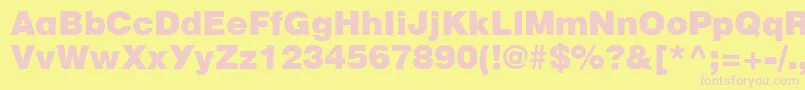 Fonte Cyrillicheavy – fontes rosa em um fundo amarelo