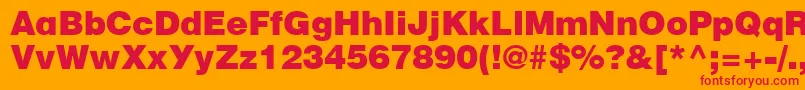 Cyrillicheavy Font – Red Fonts on Orange Background