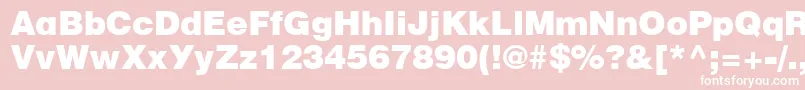 Fonte Cyrillicheavy – fontes brancas em um fundo rosa