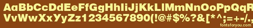 Cyrillicheavy-fontti – keltaiset fontit ruskealla taustalla