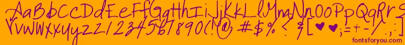ItAintRocketScience-Schriftart – Violette Schriften auf orangefarbenem Hintergrund