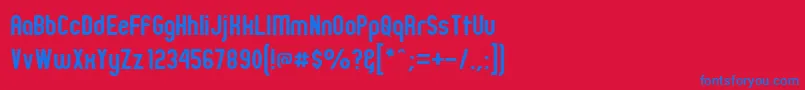 Zillm Font – Blue Fonts on Red Background