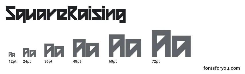 Größen der Schriftart SquareRaising