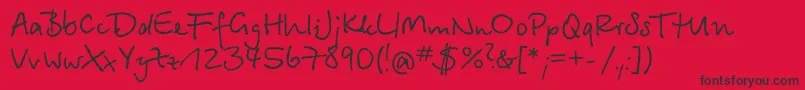 Bts35C Font – Black Fonts on Red Background