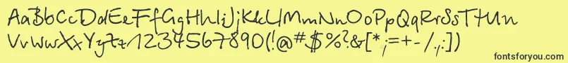 Bts35C Font – Black Fonts on Yellow Background
