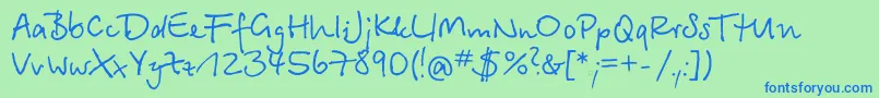 Bts35C Font – Blue Fonts on Green Background