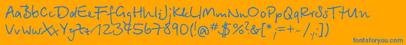 Bts35C Font – Blue Fonts on Orange Background