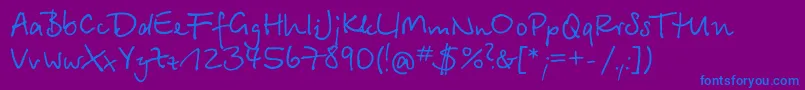 Czcionka Bts35C – niebieskie czcionki na fioletowym tle