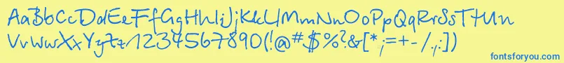 Bts35C Font – Blue Fonts on Yellow Background