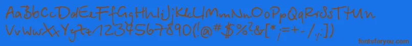 Bts35C Font – Brown Fonts on Blue Background