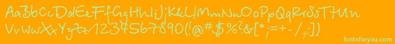 Bts35C Font – Green Fonts on Orange Background