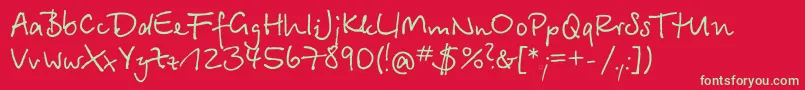 Bts35C Font – Green Fonts on Red Background