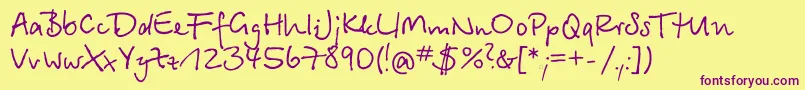 Bts35C Font – Purple Fonts on Yellow Background