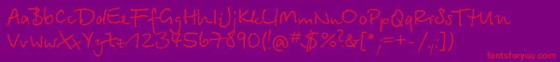 Bts35C Font – Red Fonts on Purple Background