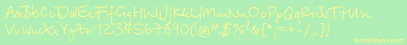 Bts35C-Schriftart – Gelbe Schriften auf grünem Hintergrund