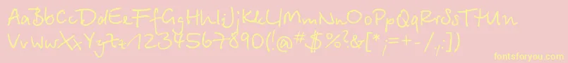 Bts35C Font – Yellow Fonts on Pink Background